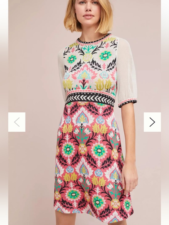 Anthropologie Dresses & Skirts - Anthropologie Aldomartins Floral Knit Sweater Dress Size Small